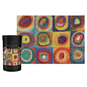 Puzzle INTERDRUK Puzzle Art 12: Barevná studie: Čtverce se soustřednými kruhy 1000 dílků