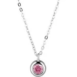EG4452 Stříbrný náhrdelník s růžovým zirkonem