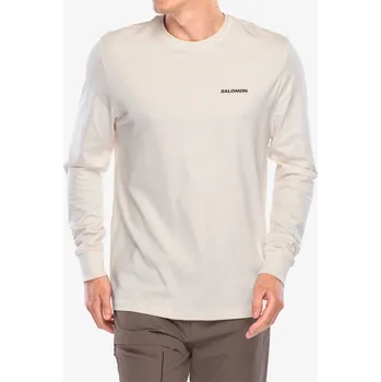 Pánská mikina Mikina bez kapuce Salomon Chest Logo LS Tee - whisper white