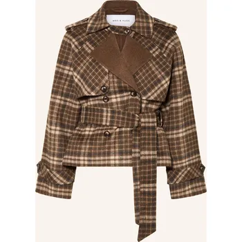 Dámský kabát Mrs & Hugs Trenchcoat, hnědá / béžová / tmavě modrá