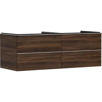 Koupelnový nábytek Hansgrohe Xelu Q - Umyvadlová skříňka, 50x136x55 cm, 4 zásuvky, tmavý ořech/chrom 54089000