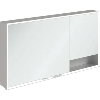 Zrcadlo Villeroy & Boch My View+ - Zrcadlová skříňka s LED osvětlením 140x75x17 cm, 3 dvířka, šedá A4811400