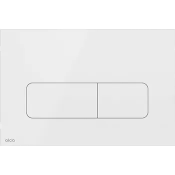 Alcadrain Flat - Ovládání splachování, lesklá bílá MOON-WHITE