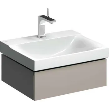 Koupelnový nábytek Geberit Xeno 2 - Skříňka pod umyvadlo 60 cm, zásuvka s LED svítidlem, šedobéžová 500.505.00.1