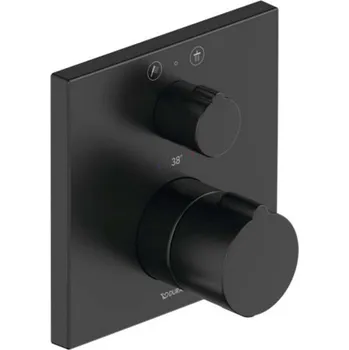 Vodovodní baterie Duravit C.1 - Sprchová termostatická baterie pod omítku, pro 2 spotřebiče, matná černá C14200013046
