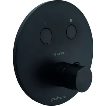 Vodovodní baterie Paffoni Compact Box - Termostatická baterie pod omítku, pro 2 spotřebiče, matná černá CPT018NO