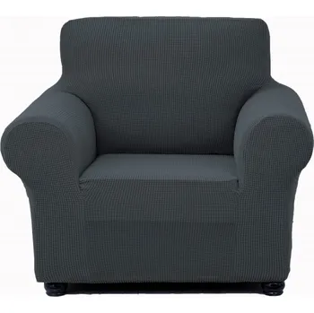 Napínací potah Univerzální napínací potah na křeslo - Tmavě šedý Fleece