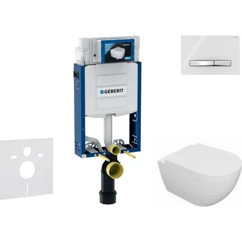 WC sada Geberit Kombifix - Set předstěnové instalace, klozetu Oudee a sedátka softclose, tlačítko Sigma50, chrom/alpská bílá SANI15CA3120