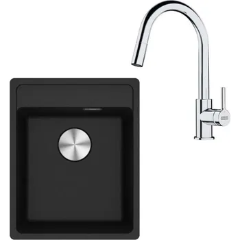 Granitový dřez Franke Sety - Kuchyňský set G252O, fragranitový dřez MRG 610-37 RTL a baterie FS 3229.031, onyx/chrom 114.0700.693