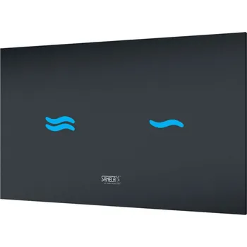 Splachovací tlačítko Sanela Nerezová WC - Elektronické dotykové ovládání pro splachování WC, do montážního rámu SLR 21, černé sklo/modrá SLW 30F