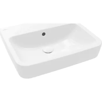 Umyvadlo Villeroy & Boch O.novo - Umyvadlo 55x46 cm, s přepadem, bez otvoru pro baterii, AntiBac, CeramicPlus, alpská bílá 4A4157T2