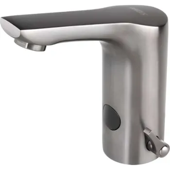 Vodovodní baterie Sanela Senzorové baterie - Elektronická umyvadlová baterie, síťové napájení, metal grey matt SLU 76HX