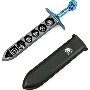 Příslušenství k deskovým hrám Hymgho Grim Dagger Dice Case - pouzdro na kostky ve tvaru dýky - modré