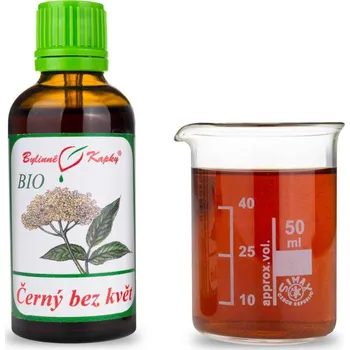 Doplněk stravy Bylinné kapky s.r.o. Černý bez květ BIO - bylinné kapky (tinktura) 50 ml