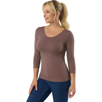 Dámské tričko Dámské tričko s 3/4 rukávem Babell Manati kakao velikost XXL