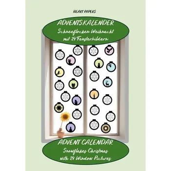 Příroda Adventskalender Schneeflocken Weihnacht 24 Fensterbildern - Advent Calendar Snowflakes Christmas with 24 Window Pictures - Papers, Heart