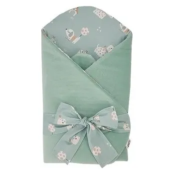 Dětsný nábytek EKO Zavinovačka bavlněná s kokosovou vyjímatelnou vložkou VELVET Dogs Mint 75x75 cm