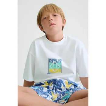 Dětské bavlněné tričko Mayoral 6036.7F.Junior.PPY2 bílá 00X, vel. 166