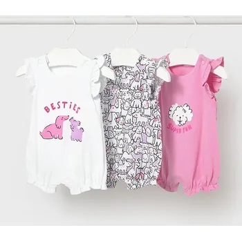Dívčí pyžamo Dětské pyžamo Mayoral Newborn 3-pack 1731.2U.Newborn.PPY2 růžová 30X, vel. 55