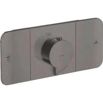 Vodovodní baterie Axor One - Termostatická baterie pod omítku, pro 2 spotřebiče, kartáčovaný černý chrom 45712340