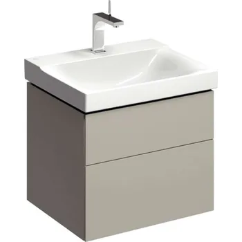 Koupelnový nábytek Geberit Xeno 2 - Skříňka pod umyvadlo 60 cm, zásuvka s LED svítidlem, šedobéžová 500.506.00.1