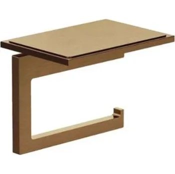 Kludi Vela C - Držák toaletního papíru s poličkou, kartáčovaný bronz 31971N1