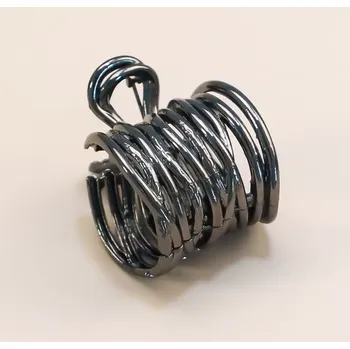 B-TOP Tmavě šedý kovový skřipec do vlasů pro nadzvednutí culíku