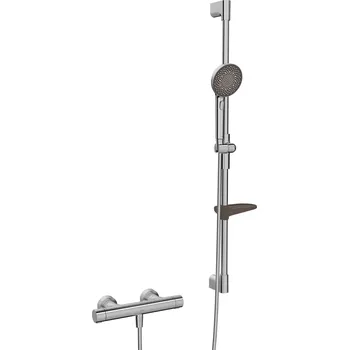 Sprchový set Hansa Prisma - Sprchový set s termostatem, 3 proudy, broušená ocel 4813043180