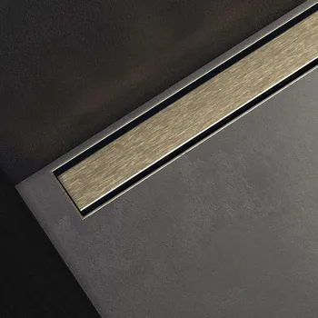 Odvodňovací žlab I-Drain Plano - Nerezový rošt pro sprchový žlab řady PRO, povrch PVD, délka 90 cm, světle zlatá IPRO0900WG