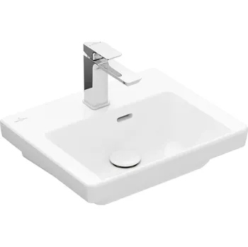 Villeroy & Boch Subway 3.0 - Umývátko 45x37 cm, s přepadem, otvor pro baterii, CeramicPlus, Stone White 437045RW