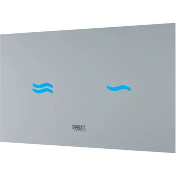 Splachovací tlačítko Sanela Nerezová WC - Elektronické dotykové ovládání pro splachování WC, do montážního rámu SLR 21, bílé sklo/modrá SLW 30A