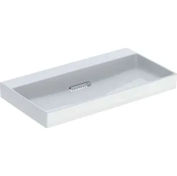 Umyvadlo Geberit ONE - Umyvadlo 90x48x14 cm, skrytý přepad, bez otvoru pro baterii, vodorovný odtok, KeraTect, bílá 505.037.00.1