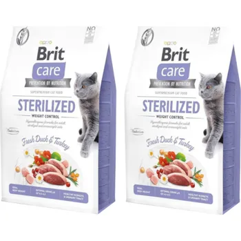 Volný čas Brit Care Cat Grain Free Sterilized and Weight Control 2x7 kg SLEVA 3%