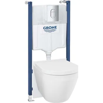 Grohe Solido - Set předstěnové instalace, klozetu Euro Ceramic, sedátka SoftClose a tlačítka Arena Cosmopolitan, Triple Vortex, chrom 102517SH00