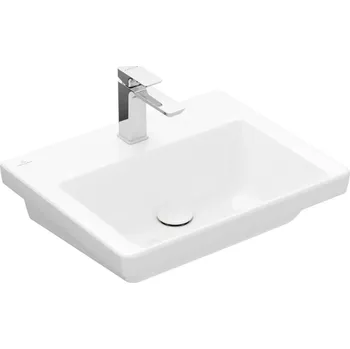 Umyvadlo Villeroy & Boch Subway 3.0 - Umyvadlo 55x44 cm, bez přepadu, otvor pro baterii, CeramicPlus, Stone White 4A7056RW