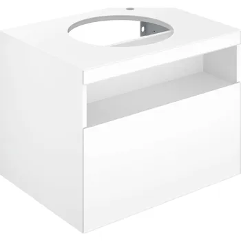 Umyvadlo Keuco Stageline - Umyvadlová skříňka, 65x55x49 cm, s výřezem pro umyvadlo a baterii vpravo, bílá 32855300000