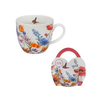 Kubek 460 ml w "koszyczku" SPRING (sprzedaż w zestawach po 4 szt.)