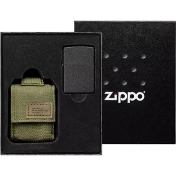Příslušenství k zapalovači Sada Tactical pouzdro & Black Crackle Zippo - zelená 30056