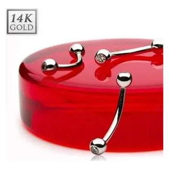 Piercing ZL01108-1210-WG Zlatý piercing do obočí, Au 585/1000