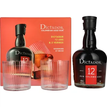 Rum Dictador Solera 12y 40% 0,7 l (dárkové balení 2 sklenice)