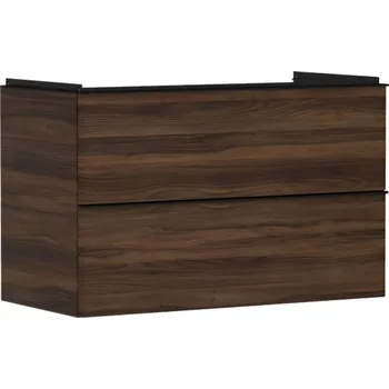 Koupelnový nábytek Hansgrohe Xelu Q - Umyvadlová skříňka, 63x98x50 cm, 2 zásuvky, tmavý ořech/matná černá 54034670