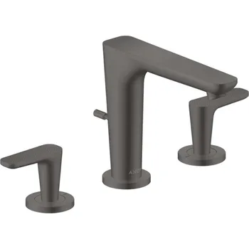 Vodovodní baterie Axor Citterio C - Umyvadlová baterie s výpustí, 3-otvorová instalace, EcoSmart, kartáčovaný černý chrom 49061340