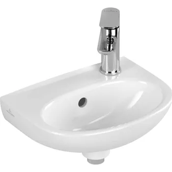 Umyvadlo Villeroy & Boch O.novo - Umývátko 36x28 cm, s přepadem, otvor pro baterii, alpská bílá 43403R01
