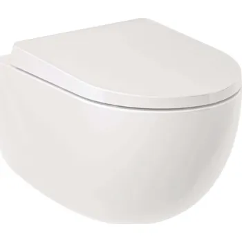 Klozet Kludi Resa D - Závěsné WC, Rimless, Spiralflush, lesklá bílá 24WCW0243