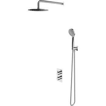 Vodovodní baterie OMNIRES Y - Sprchový set s termostatem pod omítku, s tělesem, průměr 25 cm, 5 proudů, chrom SYSYT01XCR