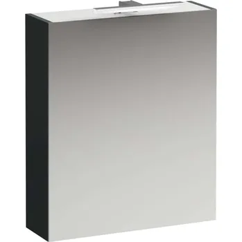 Koupelnový nábytek Laufen Base - Zrcadlová skříňka s LED osvětlením, 70x60x19 cm, 1 dvířka, panty vpravo, šedá H4027521102661