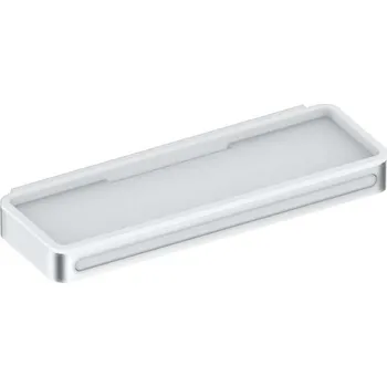 Drátěná police Keuco Plan - Polička, délka 29 cm, se stěrkou na sklo, nerez/bílá 14959070051