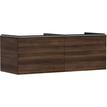 Koupelnový nábytek Hansgrohe Xelu Q - Umyvadlová skříňka, 50x136x55 cm, 2 zásuvky, tmavý ořech/chrom 54069000