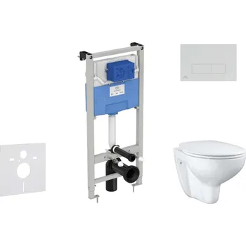 WC sada Ideal Standard ProSys - Set předstěnové instalace, klozetu a sedátka Bau Ceramic, tlačítka Oleas M2, Rimless, SoftClose, bílá ProSys120M SP61