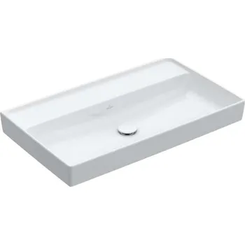 Umyvadlo Villeroy & Boch Collaro - Umyvadlo nábytkové 80x47 cm, bez přepadu, bez otvoru pro baterii, CeramicPlus, Stone White 4A3383RW